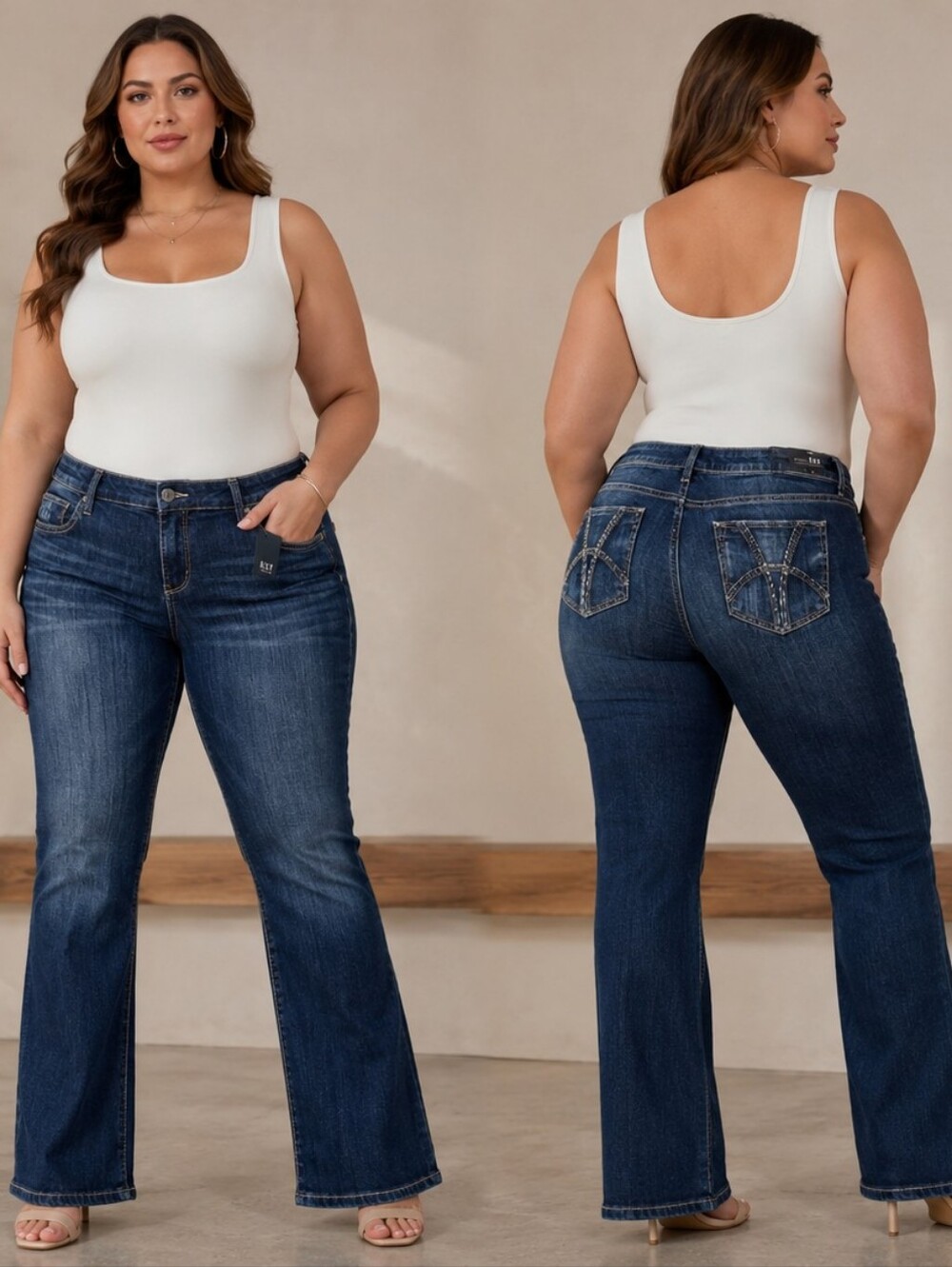 KUT From The Kloth Karen Bootcut Flare Jeans Women’s Size 14 Dark Wash Stretch D